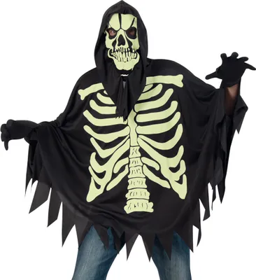Produktbild von Umhang Skelett Nachtleuchtend Universal passend Halloween Karneval Fasching