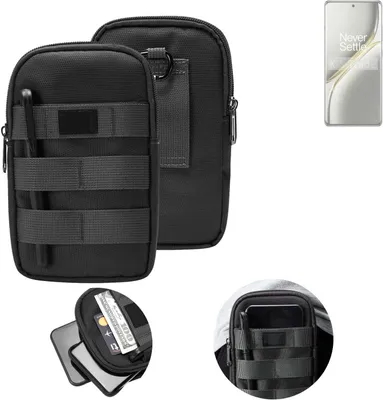 Produktbild von K-S-Trade Holster Gürtel Tasche kompatibel mit OnePlus Ace 3 Pro Handy Tasche Schutz Hülle dunkel-grau viele Fächer, 1x