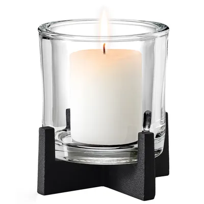 Produktbild von Blomus Windlicht NERO Stahl pulverbeschichtet mit Glas kombiniert