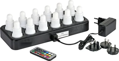 Produktbild von Duni LED Set wiederaufladbar mehrfarbiges Licht 12er Set 70 x 40mm