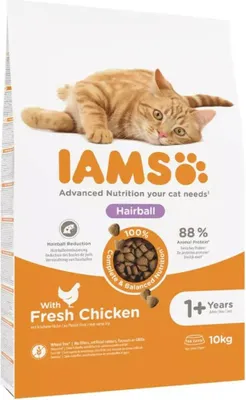 Produktbild von Lebensmittel für Gato IAMS Advanced Nutrition Hairball Control Pollo 10 kg