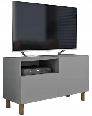 Zdjęcie produktu dla szafka rtv pod telewizor 100 100cm szara szary mat na nóżkach dąb