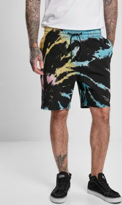 Zdjęcie produktu dla Męskie szorty Urban Classics Tie Dye Sweat Shorts, czarne – rozmiar S