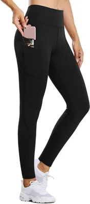 Productafbeelding van Thermolegging dames - Fleece - Hoge taille - Met zakken - Waterdicht
