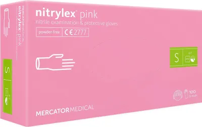 Image de Gants en nitrile 100 pièces 7-S Nitrylex Pink