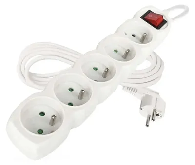 Productafbeelding van EMOS Verlengkabel, 3 meter, 5 stopcontacten, voor binnen gebruik, wit