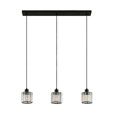 Produktbild von Lindby Hängeleuchte Vella, transparent, Glas, 83cm, 3-flg.