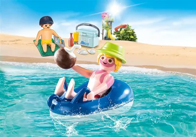 Image de PLAYMOBIL family fun 70112 vacancier avec coup de soleil et bouee