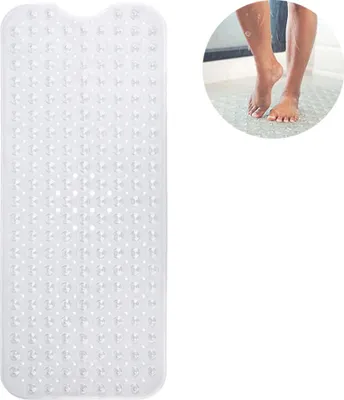 Produktbild von Badewannenmatte  Hautsensitiv - Badewanneneinlage 100x40 cm rutschfest für Kinder und Baby - Duschmatte Antirutschmatte (transparent)