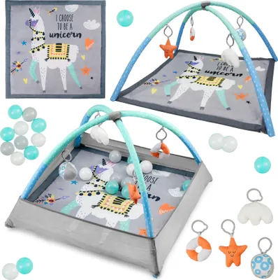 Produktbild von MoMi LAMALOVE Spieldecke 3in1 Bällebad Spielbögen Spielmatte baby spielzeug
