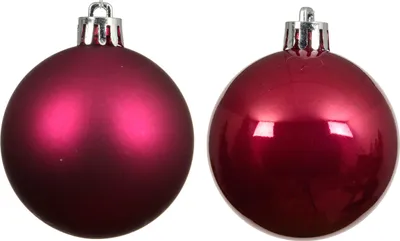 Produktbild von Weihnachtskugeln Kunststoff 6cm 12 Stück - Festlich Rosa