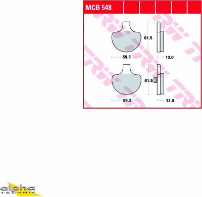 Produktbild von TRW Bremsbelagsatz MCB548 Electra Glide Sport FLHS