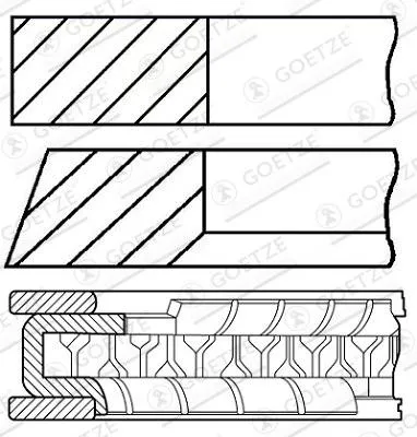 Produktbild von GOETZE ENGINE 08-450000-10 Kolbenringsatz Kolbenringe für RENAULT Clio III Schrägheck (BR0/1, CR0/1) TWINGO II (CN0) CLIO II (BB0/1/2, CB0/1/2)