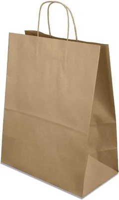 Produktbild von Famanu Tragetaschen 20 Stück - 32x12x40 cm - Kraftpapier für Brot und Lunch