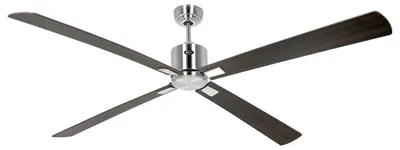 Produktbild von Energiespar Deckenventilator mit Fernbedienung Eco Neo III WiFi 180 cm Chrom gebürstet Flügel Nussbaum / Kirschbaum