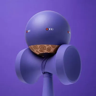 Produktbild von Krom Kendama Kolor Lila, Gewichtsmatched, mit Ahorn-Ken, Buchen-Tama, Warp-Loch und Mini-Lager
