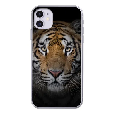 Produktbild von MuchoWow® Handyhülle Schutzhülle Hülle für iPhone 11 Tiger - Wildtiere - Porträt - Schwarz - Tiere Silikon Softcase Handy Hülle - Handytasche