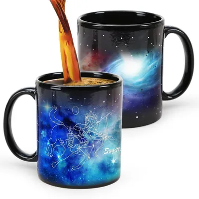 Productafbeelding van Koffiemok met kleurverandering, sterrenbeeld Schutter, 11oz keramiek, cadeau voor een verjaardag