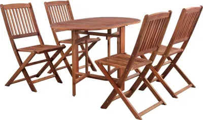Produktbild von The Living Store 5-tlg. Garten-Essgruppe Klappbar Akazie Massivholz