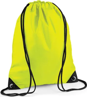 Immagine prodotto di BagBase BG10 | Borsa da palestra Premium Gymsac | 33 x 45 cm - Colore: giallo fluorescente - Dimensioni: 33 x 45 cm