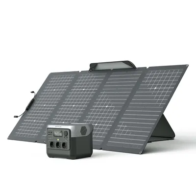 Produktbild von ECOFLOW RIVER 2 Pro Powerstation, 768 Wh LiFePO4 Batterie Solar generator mit 220 W Solar panel, 3x 300 W AC-Steckdosen (Spitze 1600 W), für Camping