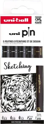 Immagine prodotto di uni-ball PIN/5 ASP017 uni-ball fineliner PIN "Sketching" PF, set da 5