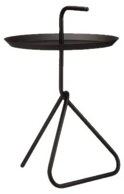 Produktbild von Relaxdays Beistelltisch aus Metall, Runder Ablagetisch mit Tragegriff, Moderner Couchtisch, HxD ca. 59 x 40cm, schwarz