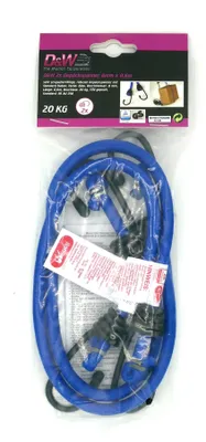 Zdjęcie produktu dla D&W, 2 sztuki, pasy mocujące do bagażu, 8 mm x 0,6 m, udźwig 20 kg, kolor niebieski/biały
