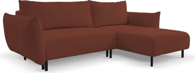 Produktbild von DomoHome ADEL Ecksofa mit Schlaffunktion und Bettkasten – L-Form, Flexibel Stellbar, Layout rechts, Metallfüße, 145x212cm Liegefläche, Größe: 257x90x171cm, Farbe: BURGUNDEL