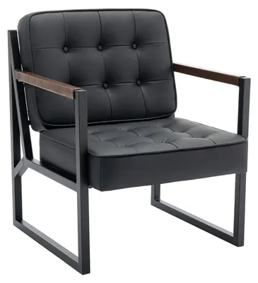Immagine prodotto di Poltrona di design COLAMY, comoda poltrona imbottita con piedini in metallo per soggiorno, camera da letto, sala d'attesa e ufficio