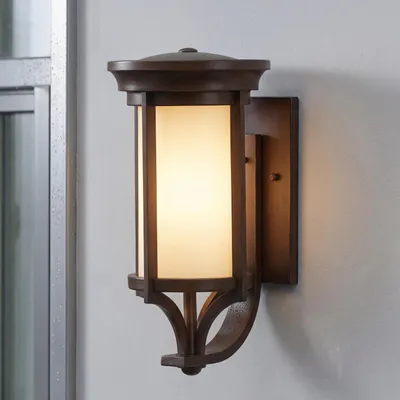 Produktbild von Außenwandleuchte Haus Hof IP44 Bronze E27 Glas Metall Rustikal Außenlampe Wand
