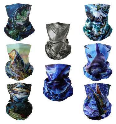Produktbild von 8x Multifunktionstuch Sturmmaske Sportmaske Motorradmaske Angeln 50x25cm Polyester