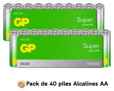 Produktbild von Pack de 40 Piles AA/LR6 alcaline GP super- gp