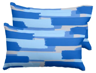 Produktbild von etérea Microfaser Bettwäsche 2x 40x80 cm Kissenbezug Patchy Blau