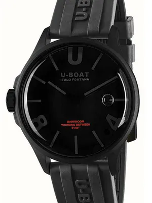 Image de U-Boat 9545 DARKMOON 40 MM BK BLACK CURVED PVD noir caoutchouc Montre homme NOUVELLE