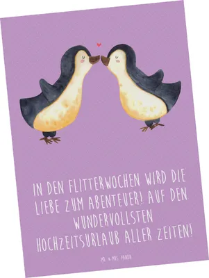 Produktbild von Mr. & Mrs. Panda Postkarte Flitterwochen Abenteuer - Lavendeltraum - Geschenk, Heirat, Postkarten, Romantik, Brautpaar, Ansichtskarte, Ansichtskarten, bildkarte, Heiraten