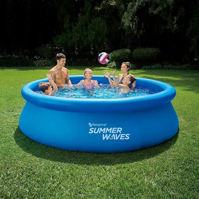 Produktbild von Summer Waves Quick Set Ring Pool Set Swimming Ø 305 x 76 cm Rund Blau