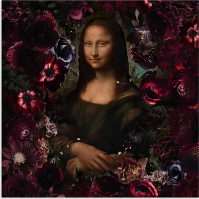 Produktbild von ARTland Wandbild Alu für Innen & Outdoor Mona Lisa - Da Vinci Adaption Größe: 100x100 cm