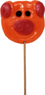 Produktbild von Holland Foodz Schweinchen Lutscher mit Fruchtgeschmack orange 100g