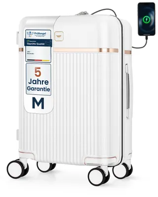 Produktbild von 4FLY Hartschalen-Handgepäckkoffer M 54×37×23 cm (36L) aus Polycarbonat – mit TSA-Schloss, 4 Spinner-Doppelrollen und Aluminium-Teleskopgriff