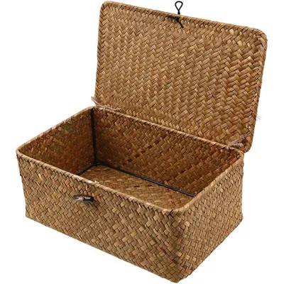 Produktbild von Aufbewahrungskorb aus geflochtenem Rattan mit Deckel