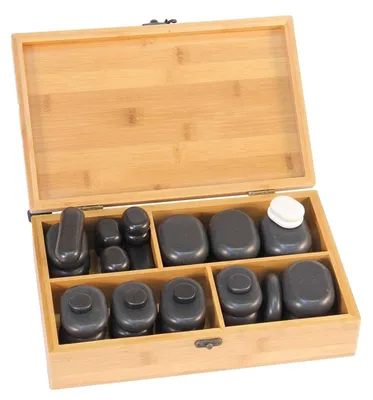 Productafbeelding van Set voor hotstone massage met 40 basaltstenen