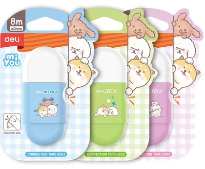 Image de MIYOU Ruban correcteur 5mm x 8m - Choisissez les couleurs de la série Deli et corrigez vos notes facilement