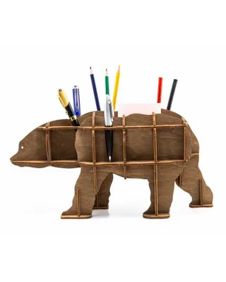 Obrázek produktu pro 3D puzzle, organizér na stůl Medvěd hnědý, EWA, dřevo, 26 kusů