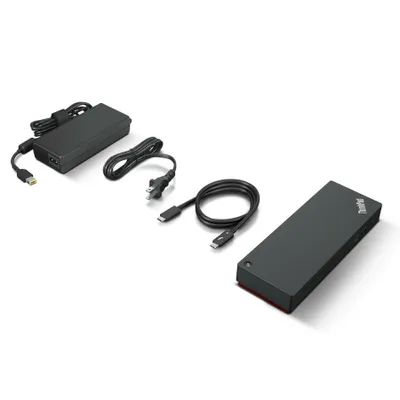 Produktbild von Lenovo ThinkPad Universal Thunderbolt 4, Kabelgebunden, Thunderbolt 4, 3,5 mm, Schwarz, cULus, FCC, ICES, NOM, Gleichstrom