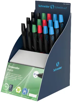 Produktbild von Schneider Tintenroller Breeze Blauer Engel Display 18 Stück D sortiert