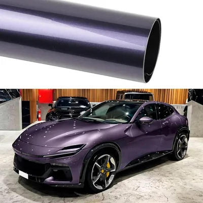 Immagine prodotto di Film adesivo per auto, colore lilla brillante, effetto galassia, tonalità lilla metallizzata, con canali per l'aria, dimensioni 75x152 cm
