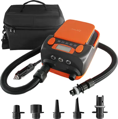 Produktbild von Wiederaufladbare Sup-Luftpumpe, 16 PSI 12 V mit Akku, Stand-Up-Paddelbrett, elektrische Pumpe, Inflator/Deflator, tragbarer Luftkompressor für Paddelboards, Boot, Kajak