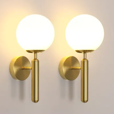 Productafbeelding van Comely Wandlampen, set van 2, glazen bol, E27, moderne wandlamp