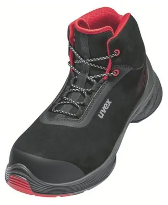 Produktbild von Uvex 1 G2, S3L, 12/43, Unisex, Erwachsener, Sicherheitsstiefel, Schwarz, Rot, ESD, S3, SRC, Speed-Schnürsenkel